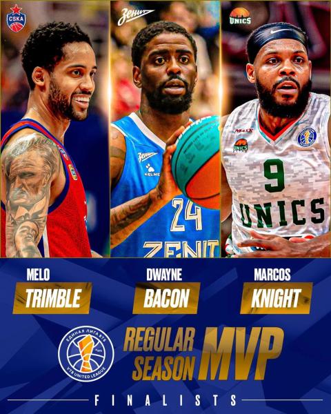 Мело Тримбл, Дуэйн Бэйкон и Маркос Найт – претенденты на награду MVP сезона Лиги ВТБ-2024/25